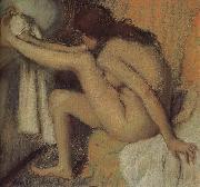Edgar Degas Naked  woman wiping toes oil painting artist
